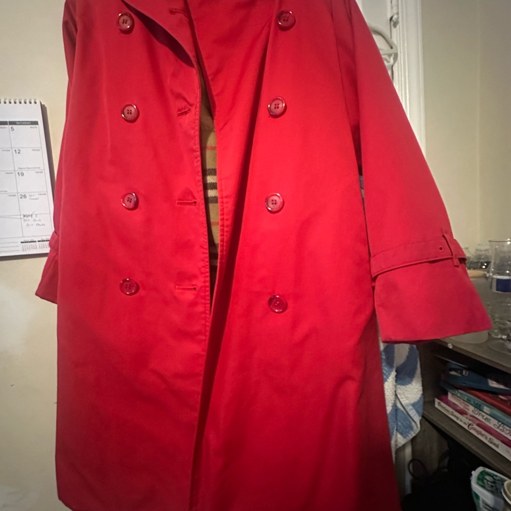 Women's Red Double-Breasted Coat